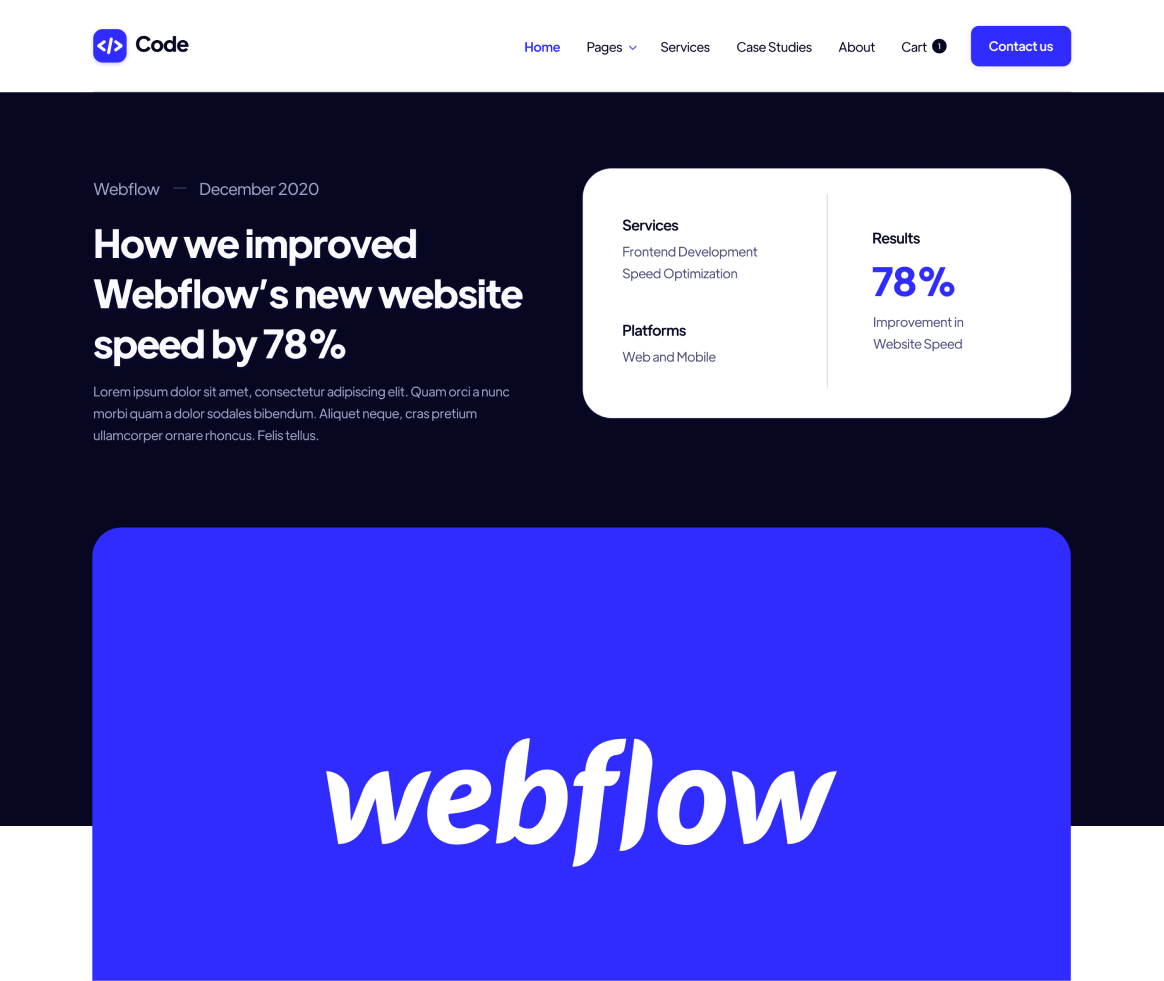 Code - Case Study Single page - Development Agency Webflow Template
