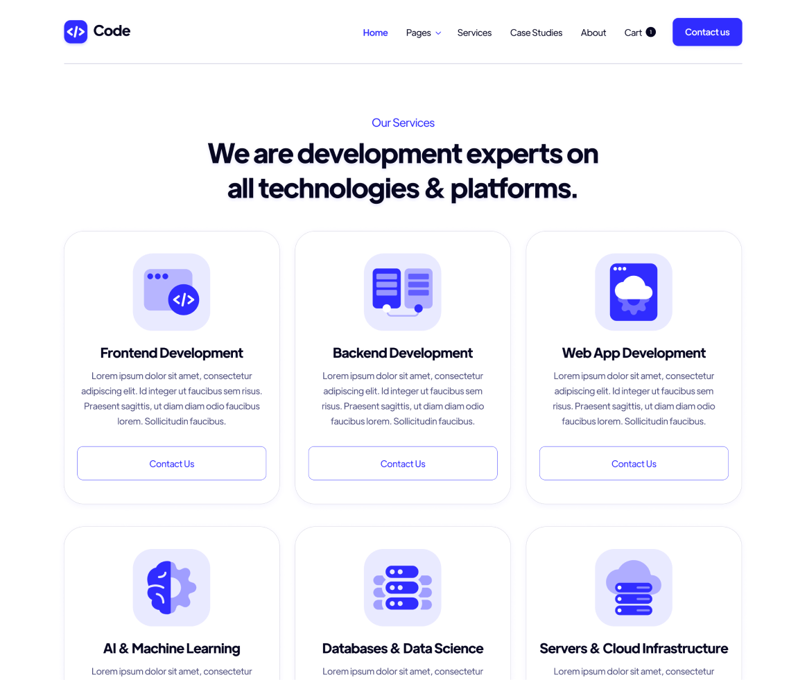 Code - Services page - Development Agency Webflow Template