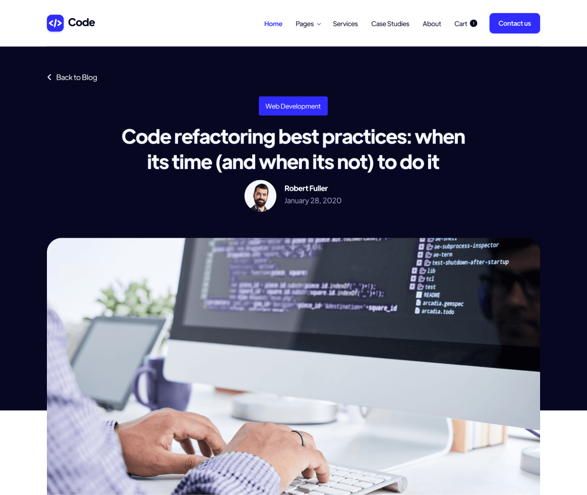 Code - Blog Post page - Development Agency Webflow Template