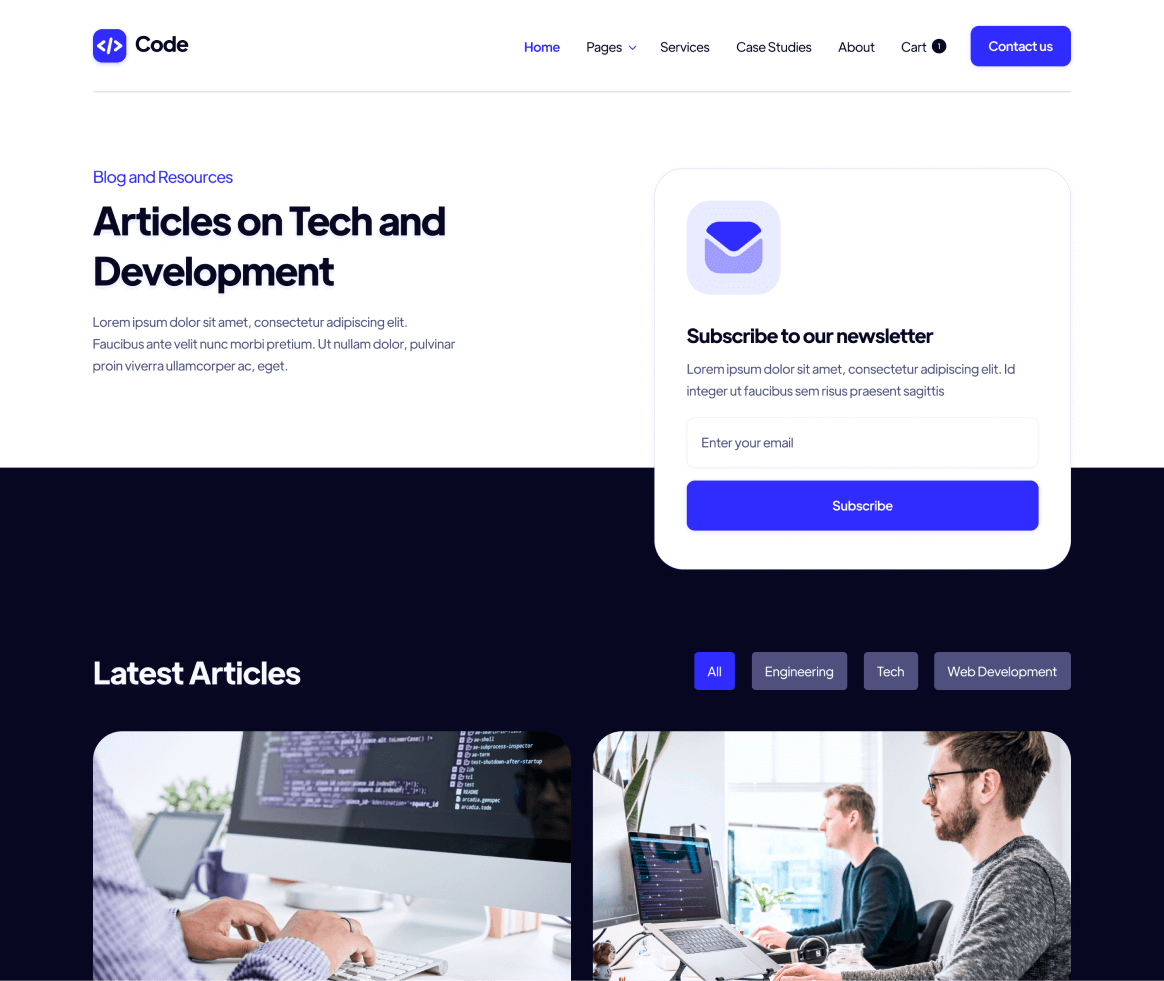 Code - Blog page - Development Agency Webflow Template