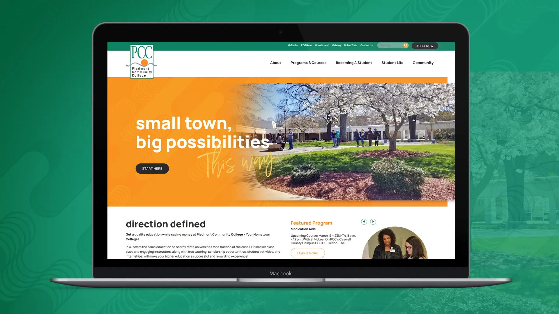 Piedmont Community College Website Design