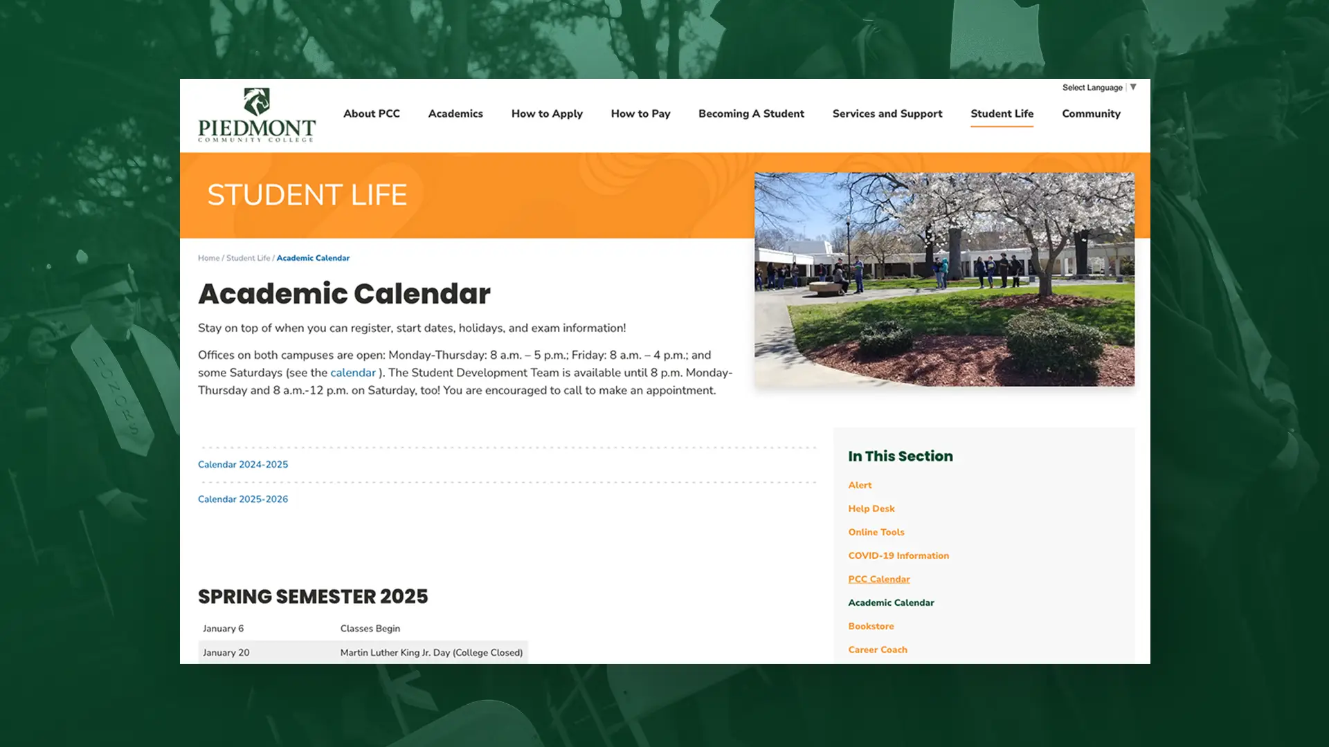 Piedmont Community College Website Design