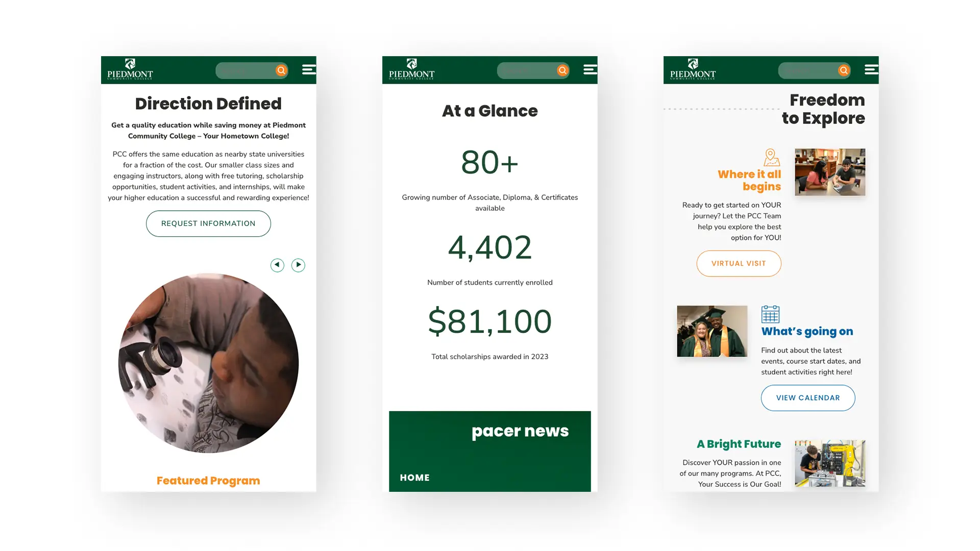 Piedmont Community College Website Design