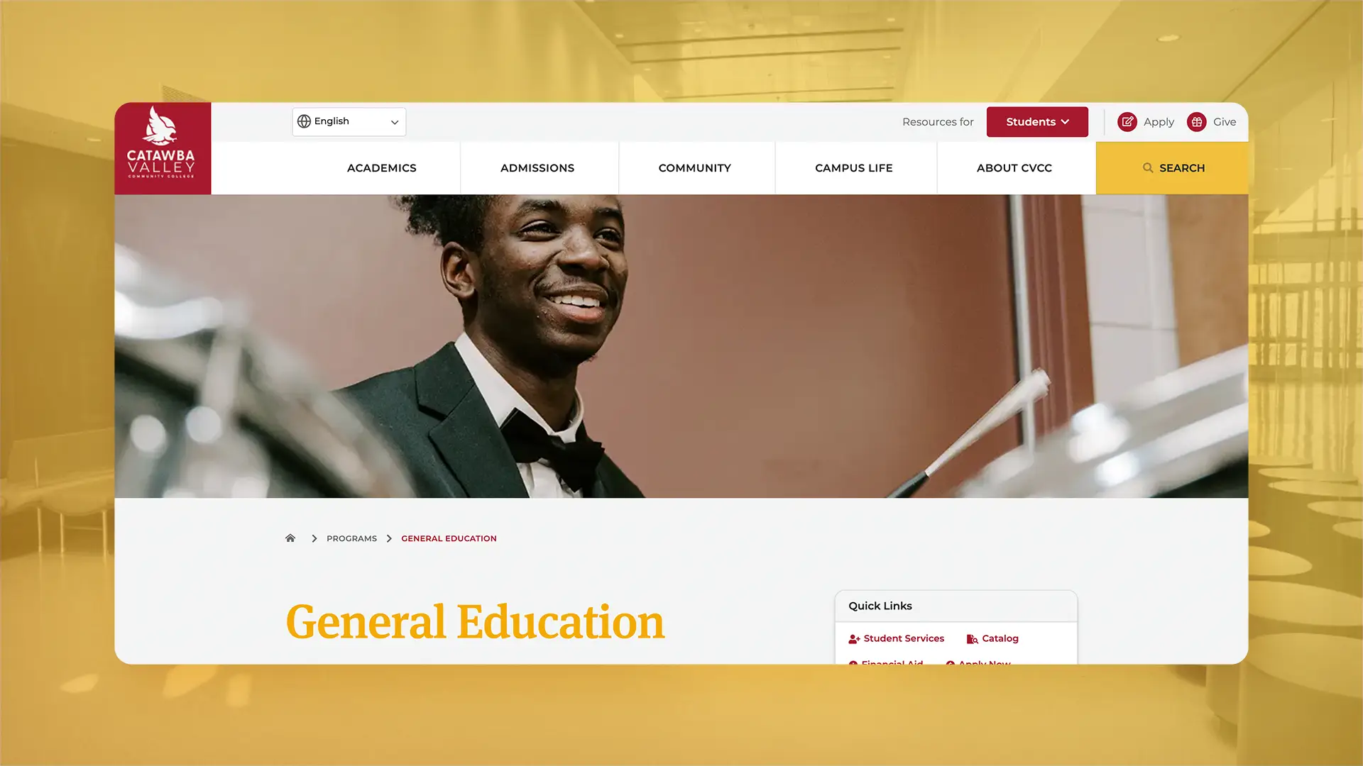 Catawba Valley Community College Web Design