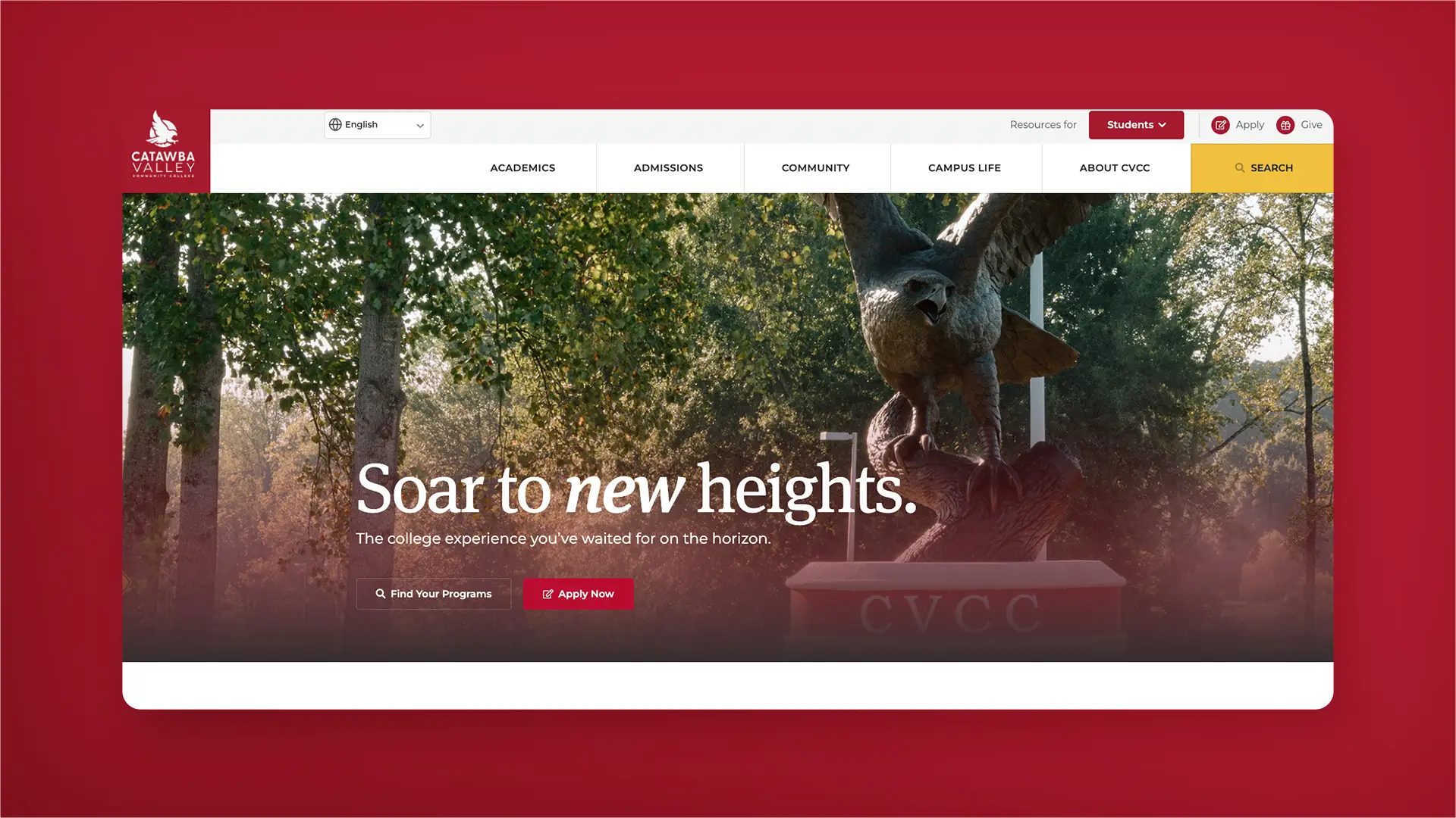 Website redesign for Catawba Valley Community College with user-focused tools