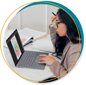 A woman taking the Sweet Spot Business Assessment on her laptop