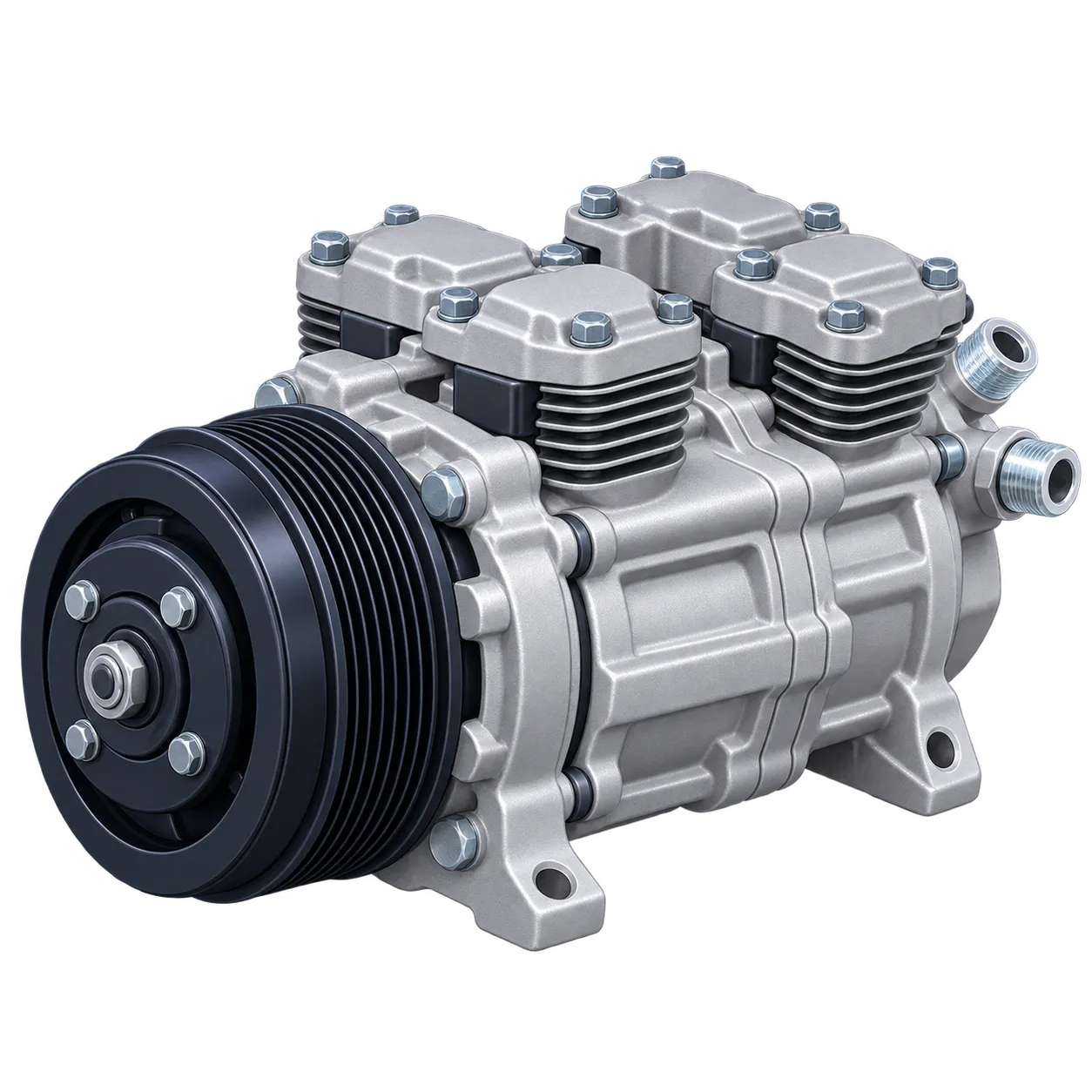 Illustration of a bus air-conditioning compressor