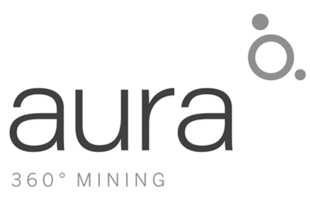 Logo of Aura 360 degrees Mining with a stylized circle design above the text.