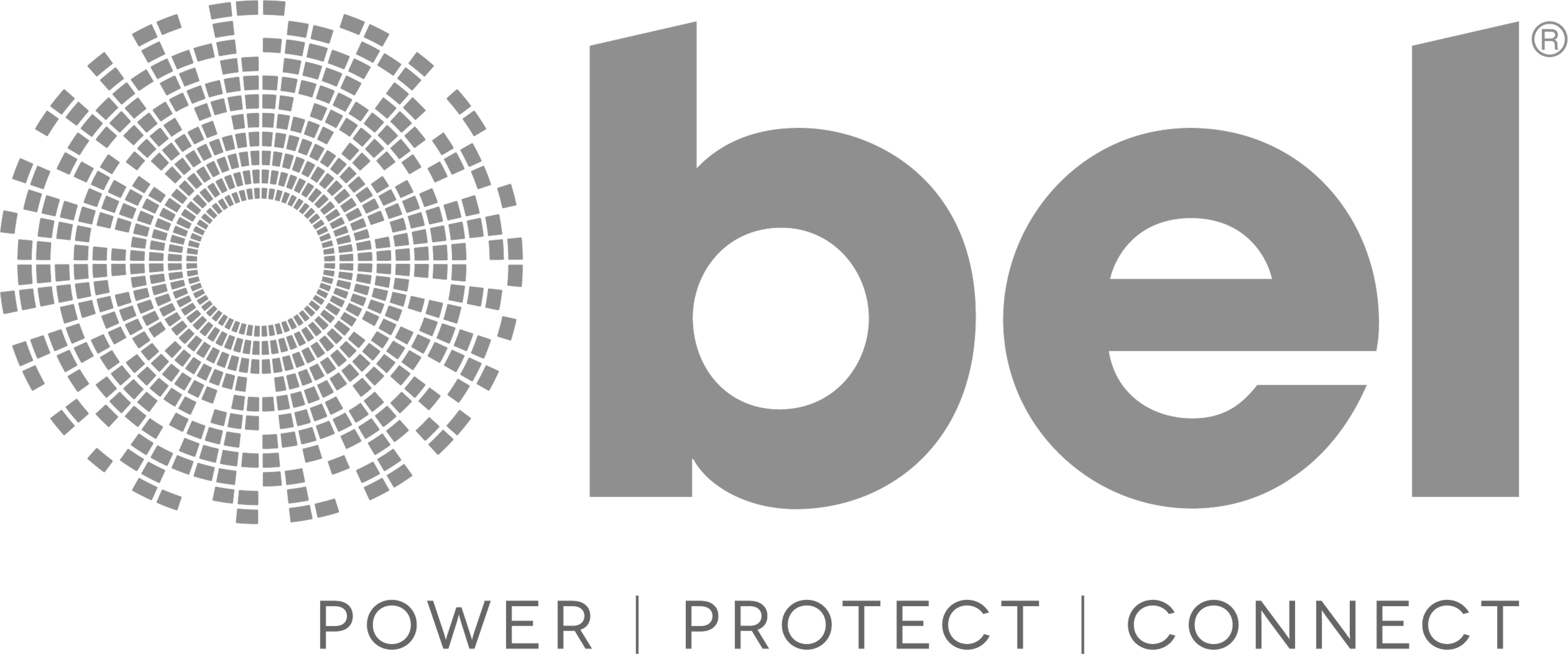 Bel Fuse logo with circular pixel pattern and text Power, Protect, Connect below.