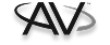Black stylized logo with overlapping letters A and V.