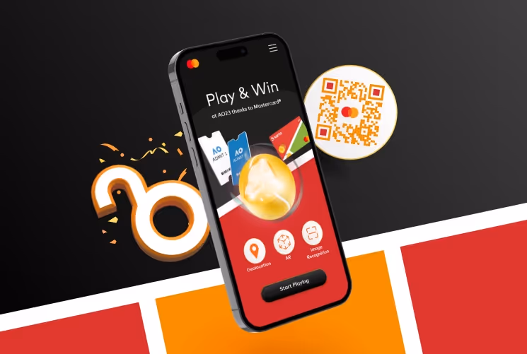 A mobile phone with a game background.