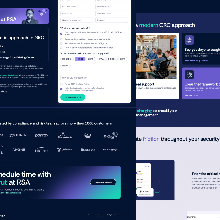 Overlapping images of two sales landing page examples