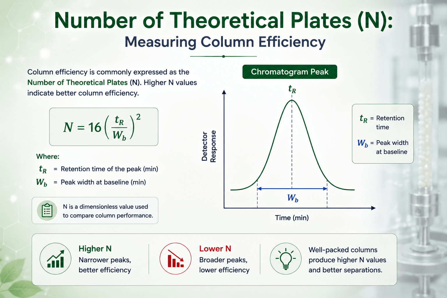 Number of Theoretical Plates Measuring Column Efficiency