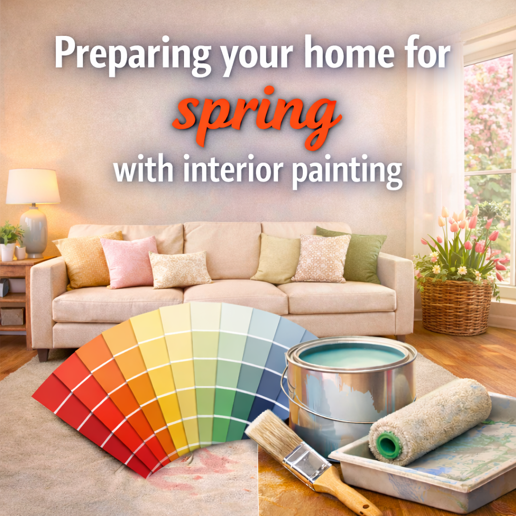 Fresh interior paint prepares your home for spring by brightening spaces, refreshing walls, and creating a clean, inviting atmosphere.