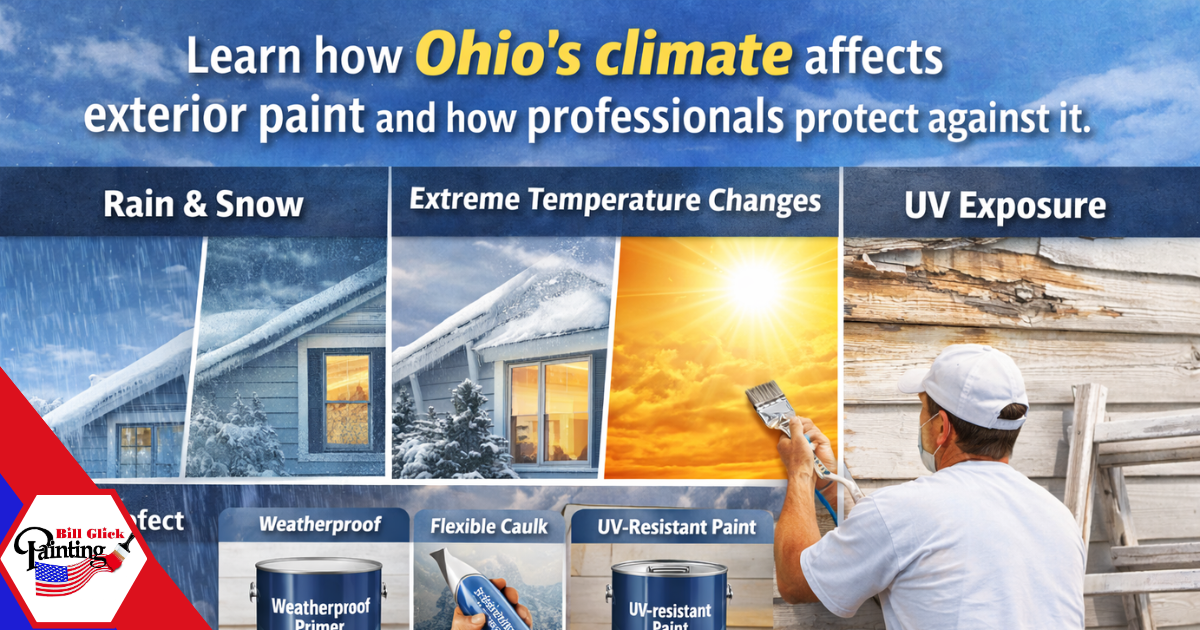 How Ohio weather impacts exterior paint longevity—expert tips on prep, products & timing to protect against freeze-thaw, sun & moisture damage.