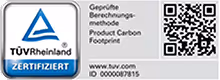 Siegel für die TÜV-Zertifizierung des CCF Moduls von Tanso. 