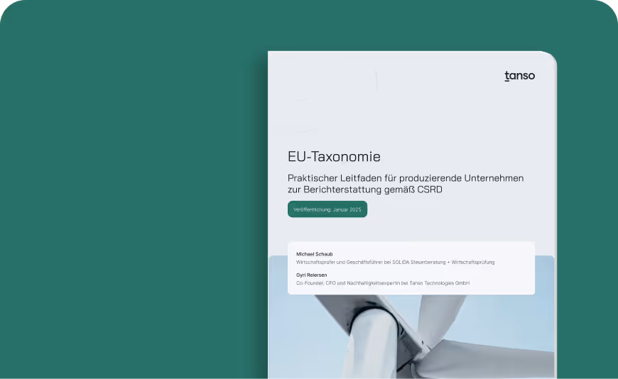 Cover des EU Taxonomie Leitfaden von Tanso. 