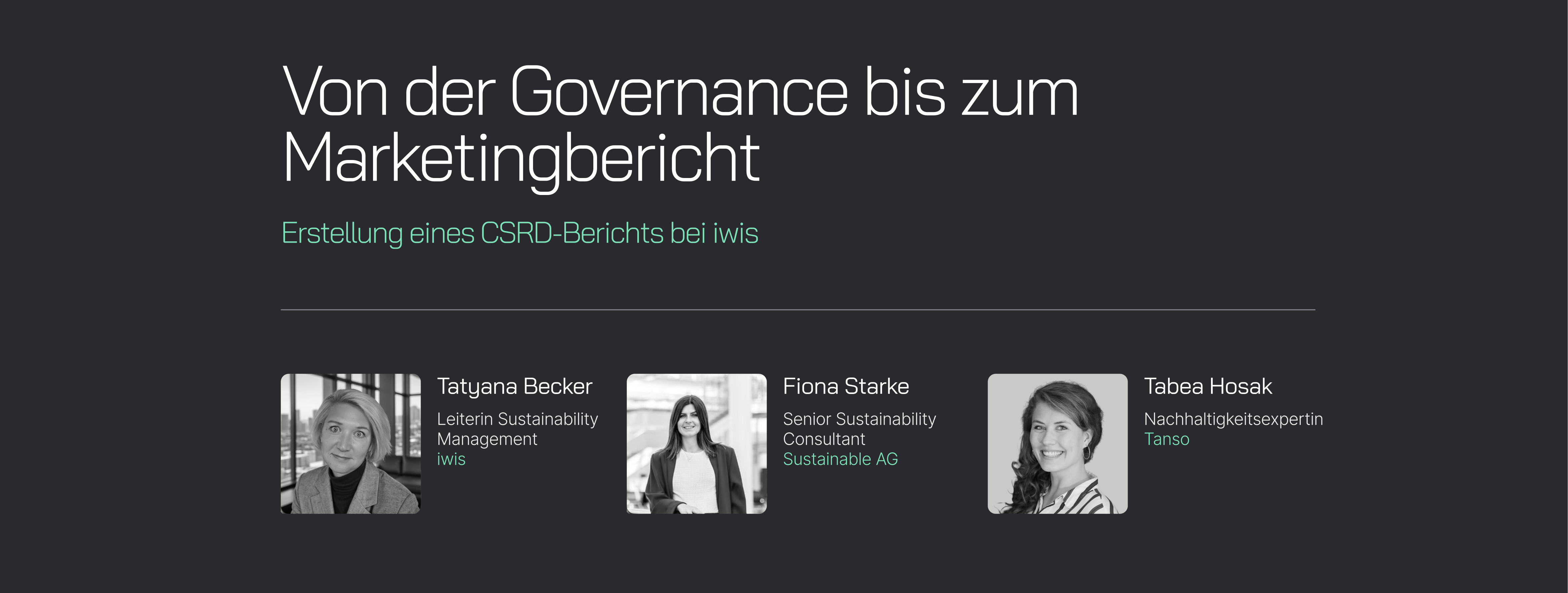 Webinar: Creating a CSRD report at iwis