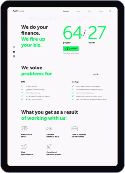 Fuel Finance — fintech platform interface