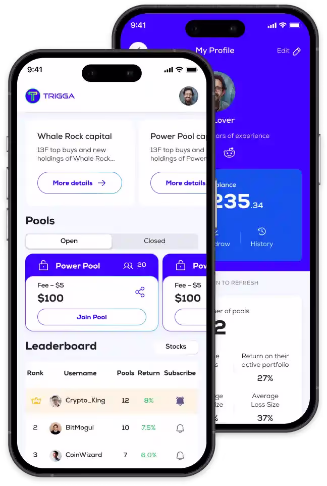 Trigga — web platform interface