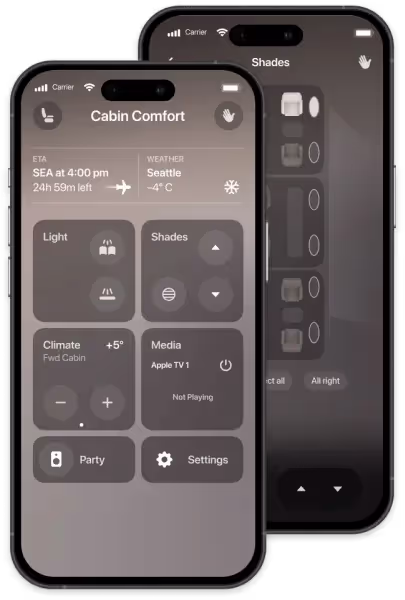 Gulfstream in-flight cabin control app preview