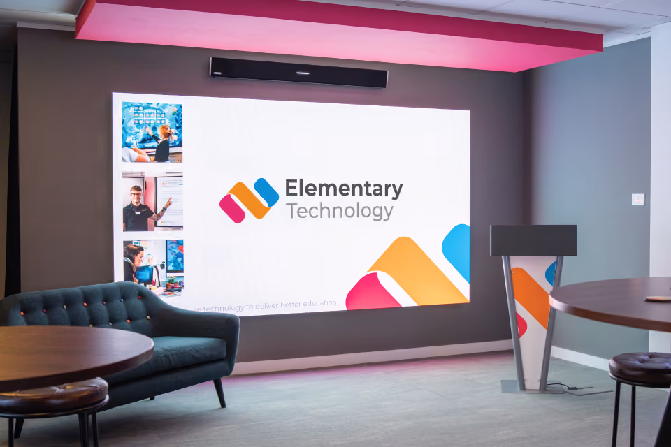 An LED wall being shown in Elementary Technology's experience centre.