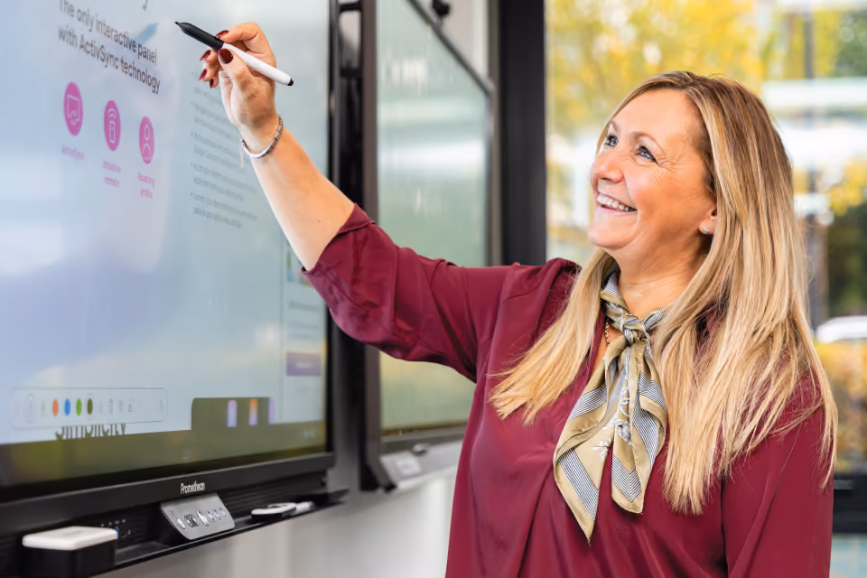 A Promethean interactive classroom display being used in a lesson