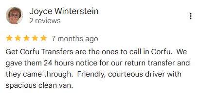 Google Review - Get Corfu Transfer