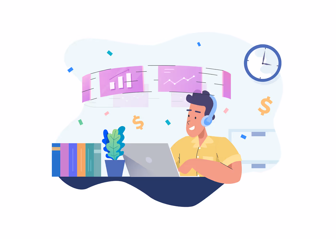 Illustration of a freelancer backend developer