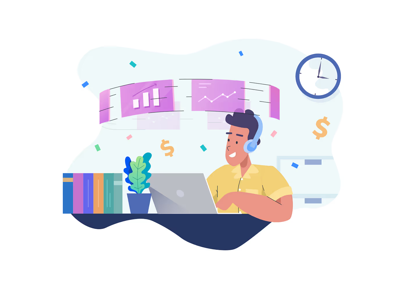 Illustration of a freelancer backend developer