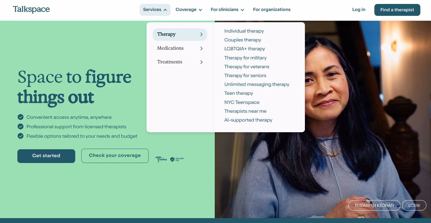 Talkspace healthcare provider example