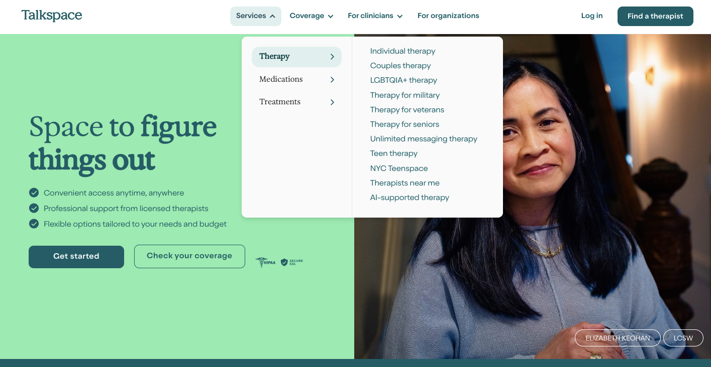 Talkspace healthcare provider example
