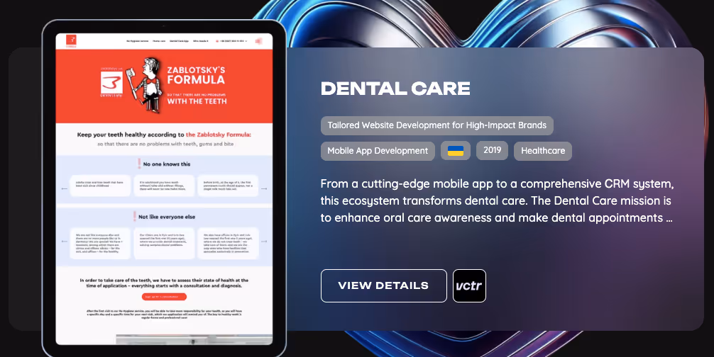 Dental Care healthcare mobile application development