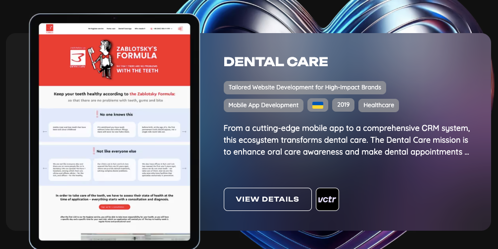 Dental Care healthcare mobile application development