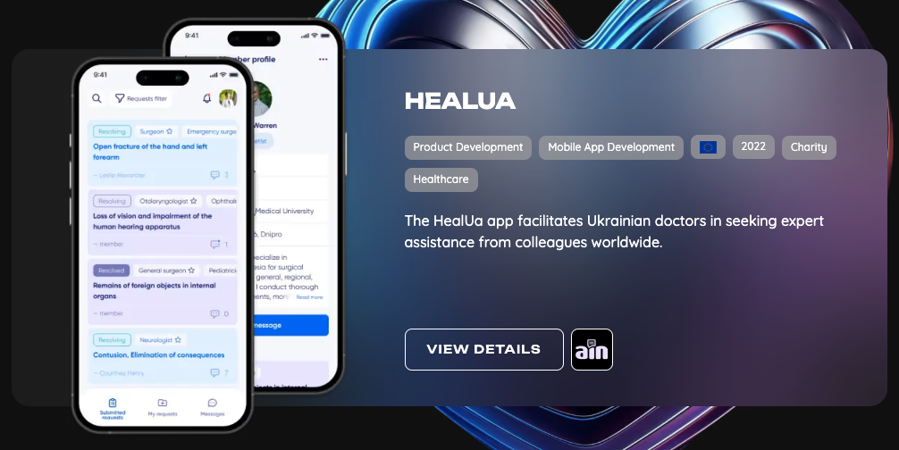 HealUA mobile healthcare application development example