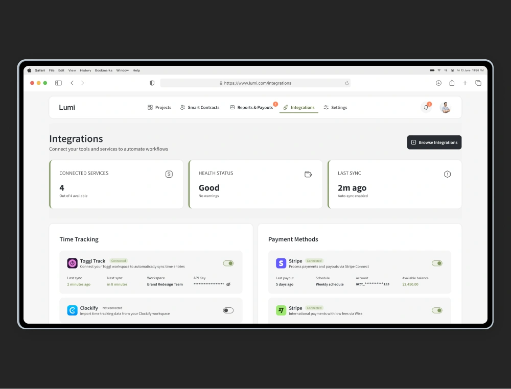 Lumi — fintech platform screenshot 4