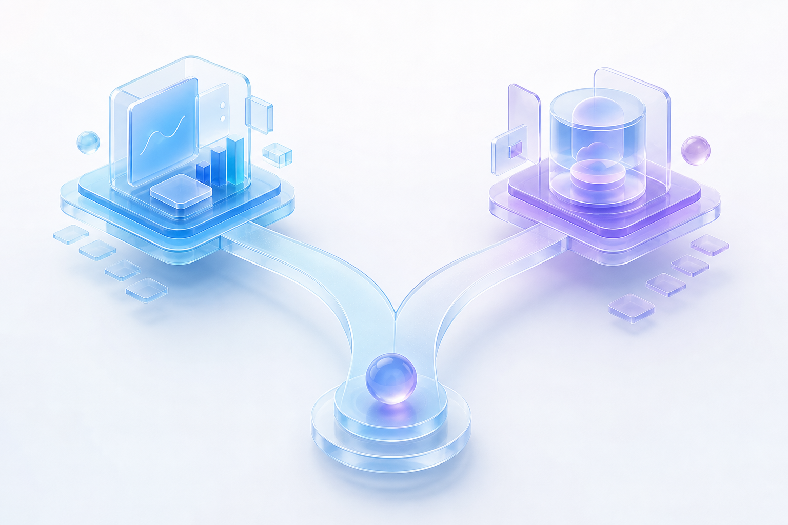 Two diverging paths from a single starting point, representing the build versus buy decision for logistics software