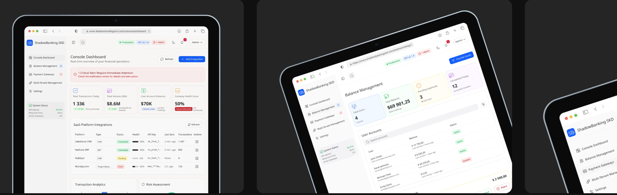 Shadowbanking embeddable financial services SDK interface built by Empat