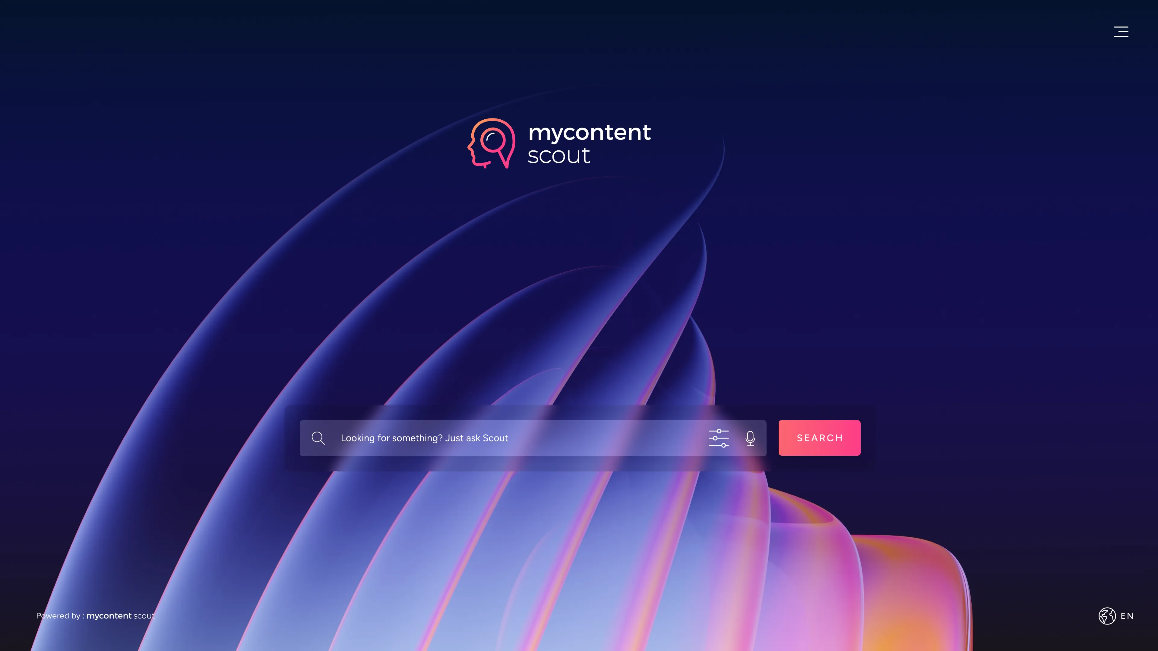 MyContentScout Home Screen