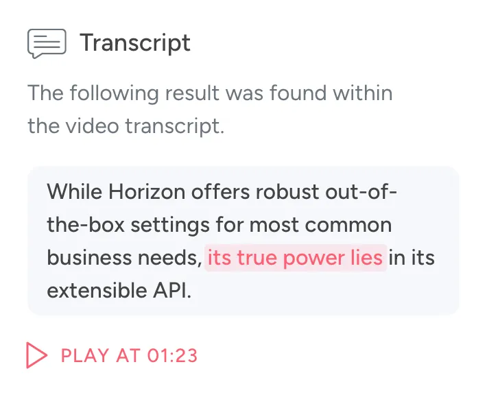Video Transcript Result