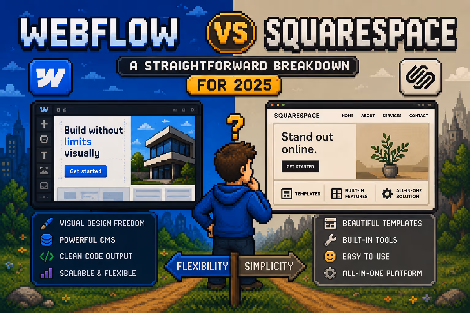 Webflow vs Squarespace: A Straightforward Breakdown for 2026