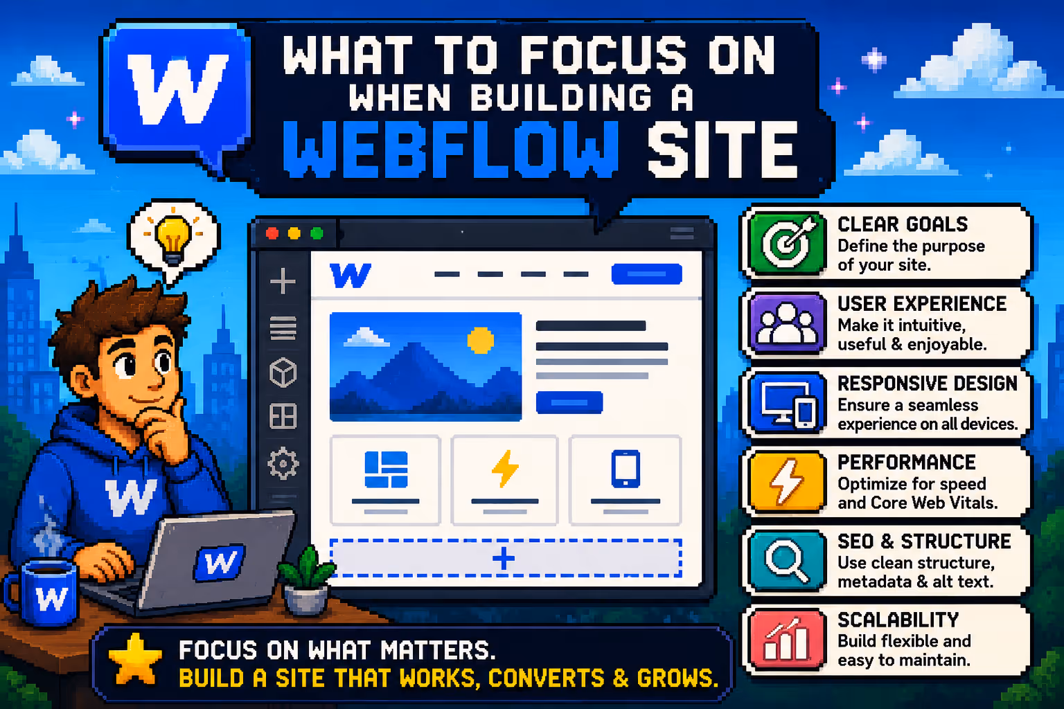 What to focus on when building a Webflow website