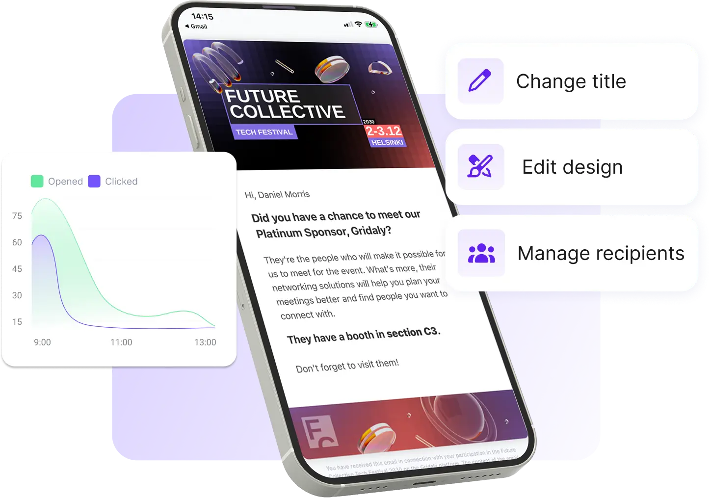 Gridaly features for attendee management: certificates, event analytics and statistics