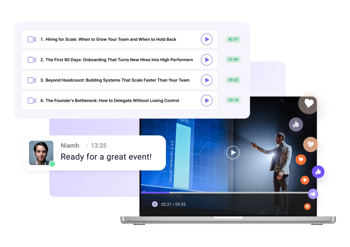 Live streaming and VOD in Gridaly – webinar rooms and recorded sessions in one platform