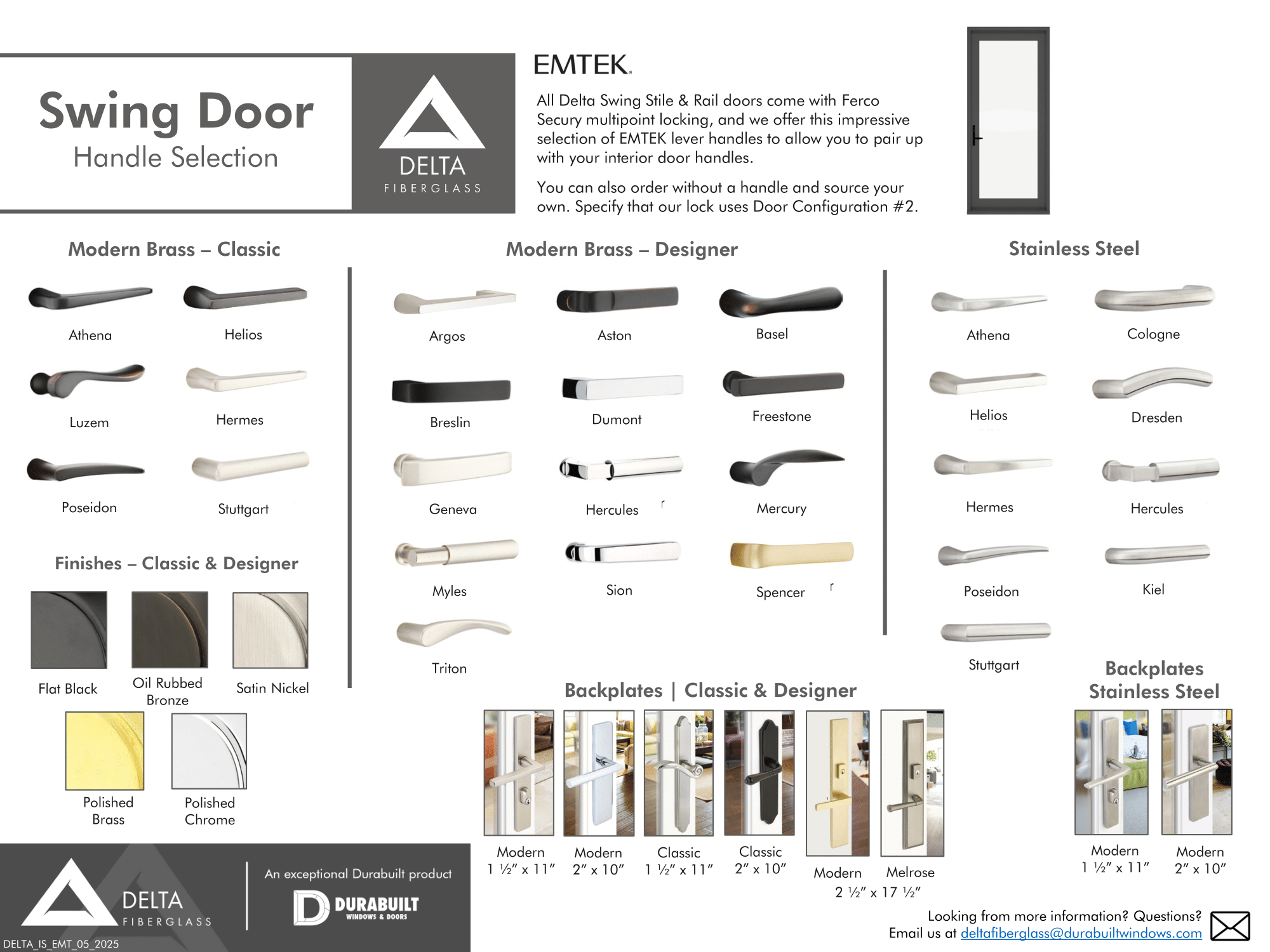 Swing Door Handle Selection