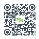 A qr code with a green cross and circlesAI-generated content may be incorrect.