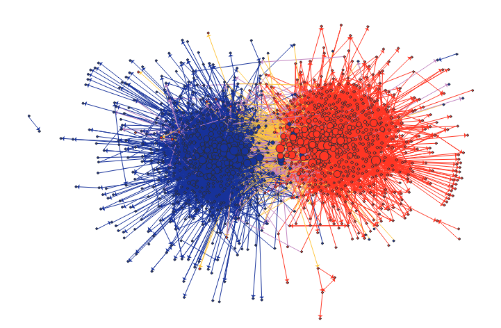 visualisation of two divided political communities of a political blog. ‍