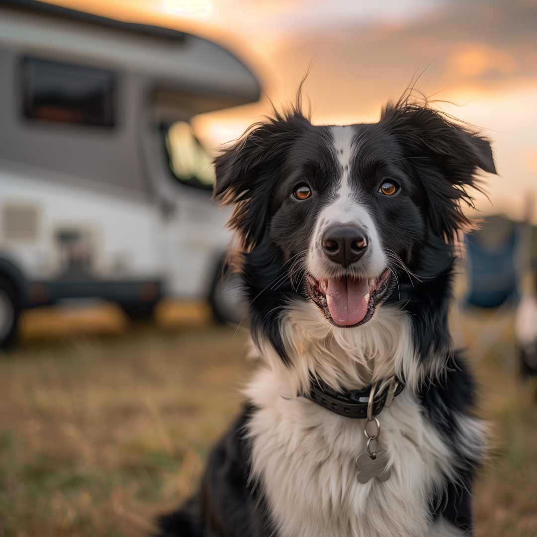 Border collie enjoying the RV life