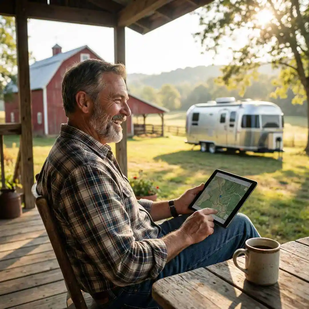 Farmer using CurbNTurf to get guest on at his farm. 