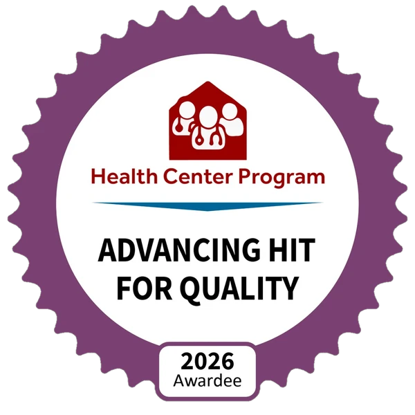 HRSA Health Center Program 2026 Awardee badge: Advancing HIT for Quality